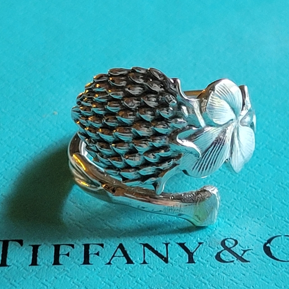 1885 Tiffany & Company Bloomed Clover Shamrock Spoon Ring in Sterling Silver #34 - Picture 15 of 17